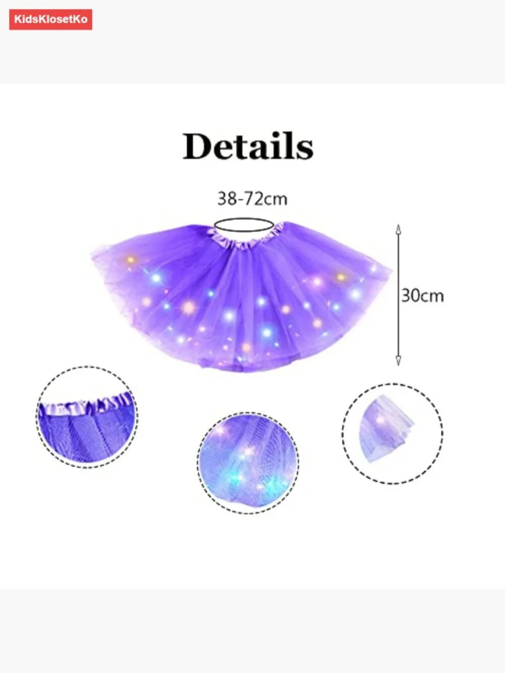 Light Up Tutu Skirt 2-8 Years Fluffy Ballet Dress Up Costume
